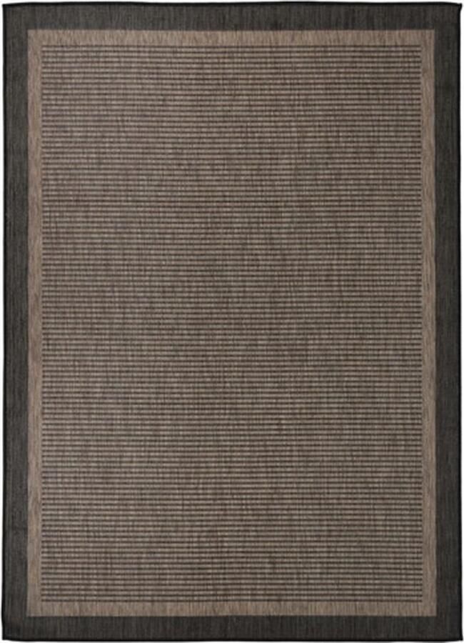 The Living Store Buitenkleed platgeweven 200x280 cm donkerbruin Tuintapijten Outdoor Tapijt Patio Dekbed Veranda Kussen Terrasdekent