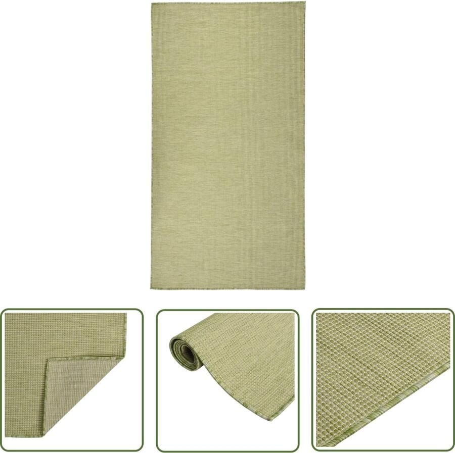 The Living Store Tuinkleed Groen 80 x 150 cm UV- en weerbestendig 100% PP Tuintapijten Buitentuintjes Terrasdecoratie Outdoor Decoratie Kunststofvloertegels