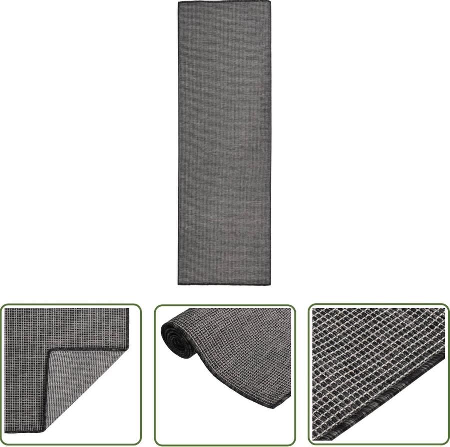 The Living Store Tuinkleed Beschermende Matten Afmetingen- 80 x 250 cm Kleur- Grijs Materiaal- 100% PP Tuintapijten Outdoor Tapijt Veranda Tapijt Balkon Tapijt Patio Tapijt