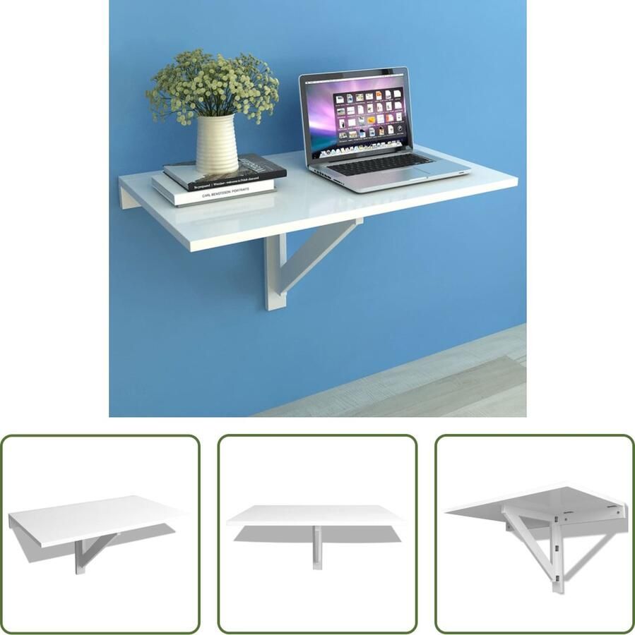 The Living Store Schoenenkast Basic Halkastje 80 x 24 x 45 cm wit Schoenenkast Halkastje Witte Schoenenkast Houten Schoenenkast Compact Schoenenkast - Foto 2