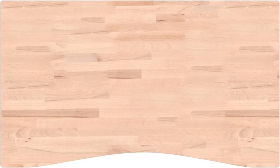 The Living Store Bureaublad 100x(55-60)x4 cm massief beukenhout Massief Houten Bureaublad Beukenhout Bureau Blad Werktafel Thuiskantoor