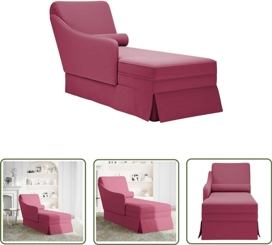 The Living Store Chaise longue met bolster en rechterarmleuning fluweel wijnrood Dynamische Sleutel Draaiend Handvat Gereedschapset Torque Wrench Spanner Set - Foto 2