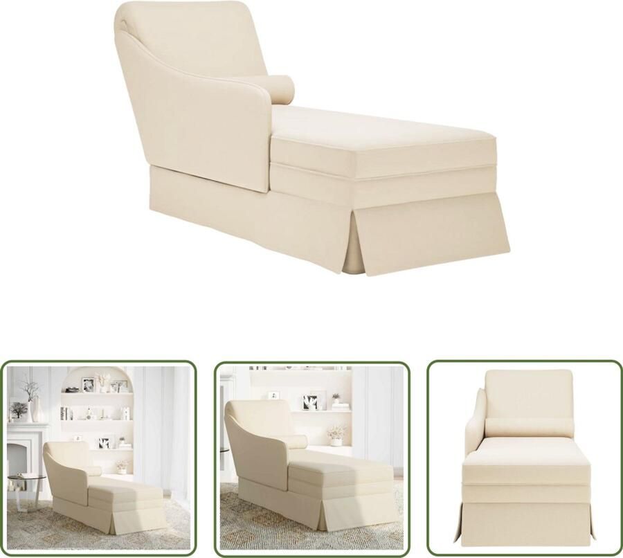 The Living Store Chaise longue met bolster en rechterarmleuning linnen Dynamische Sleutel Draaihoek Sleutel Gereedschapset Mechanica Handgereedschap - Foto 2