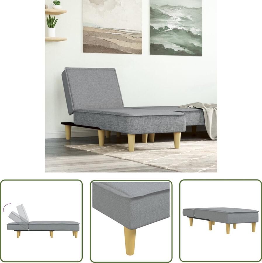 The Living Store Chaise Longue Verstelbaar Lichtgrijs 55x140x70cm Ademende Stof Multiplex Frame Chaise Lounge Loungestoel Fauteuil Grijs Meubilair Designstoelen - Foto 2