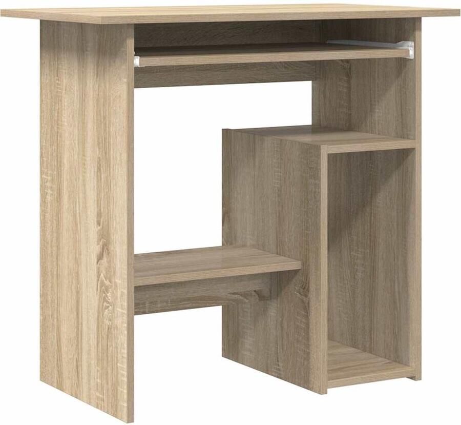 The Living Store Computerbureau Sonoma eiken 80 x 45 x 74 cm stevig en praktisch Computerbureau Bureau Sonomapine Houten Bureau Kantoorbureau - Foto 2