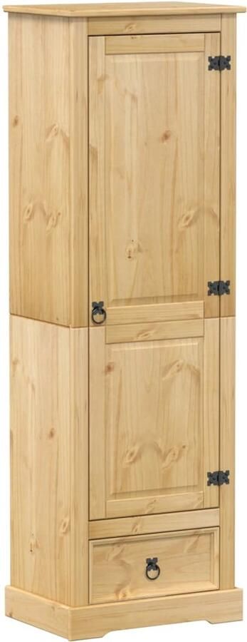 The Living Store Kledingkast Corona 55x38x170 cm massief grenenhout Kledingkast Grenenhouten Kast Vintage Kast Rustic Kast Opbergkast - Foto 2