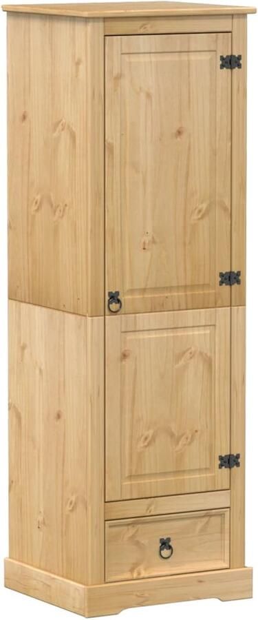 The Living Store Kledingkast Corona 55x50x170 cm massief grenenhout Kledingkast Grenenhouten Kast Vintage Kast Rustic Kast Bruine Kast - Foto 2