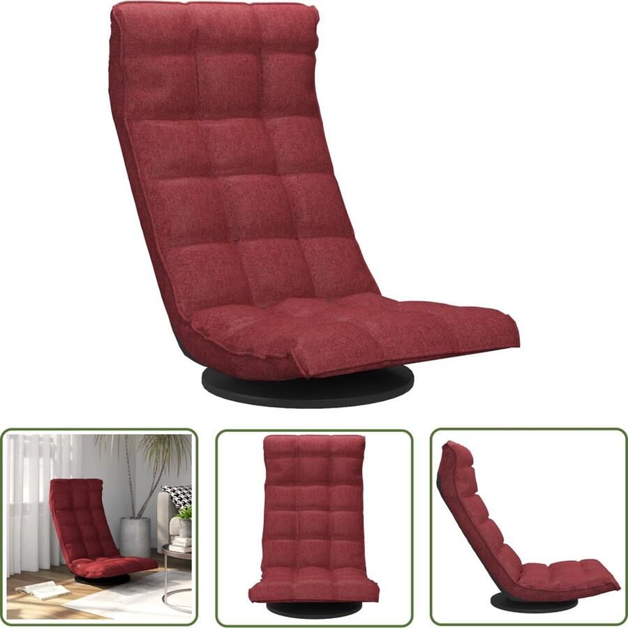 The Living Store Draaibare Vloerstoel Wijnrood 90x54x80 cm Zacht Schuim Inklapbaar Montage Vereist The - Foto 2