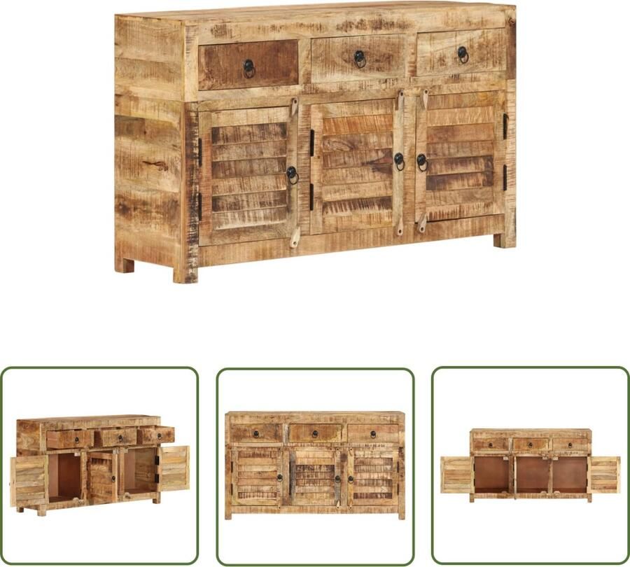 The Living Store Dressoir 110x30x65 cm massief mangohout Dressoir Kast Mangohout Retro Vintage