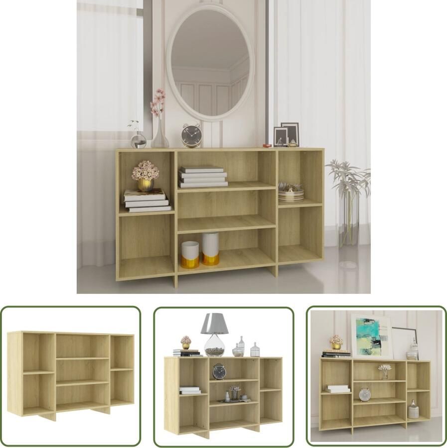 The Living Store Dressoir 120x30x75 cm bewerkt hout sonoma eikenkleurig Bijzettafel Salontafel Tv Tafel Houten Kast Opslagoplossing