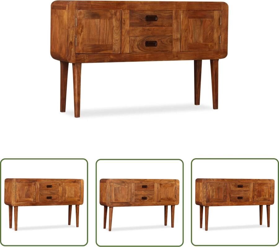 The Living Store Dressoir 120x30x75 cm massief hout met honingafwerking Dressoir Acacia Houtsoort Vintage Meubilair Landelijke Woonstijl Salontafel