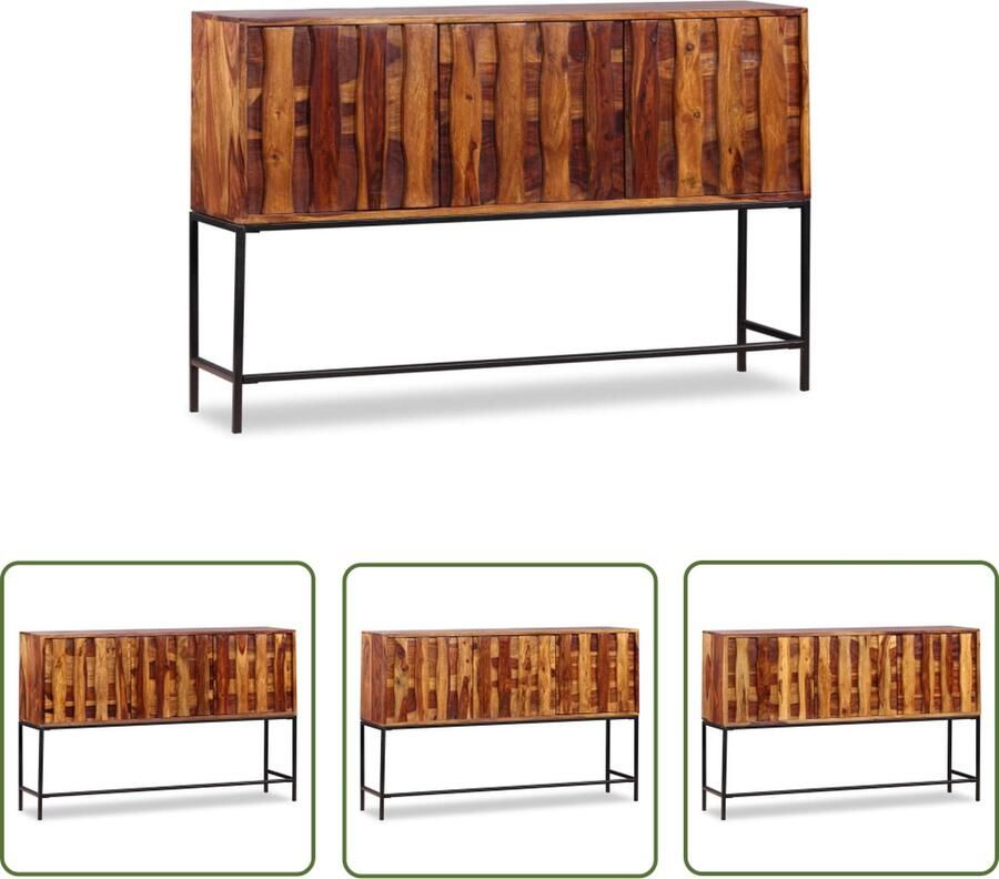 The Living Store Dressoir 120x30x80 cm massief sheeshamhout Dressoir Sheeshamhouten Meubels Vintage Dressoir Salontafel Tv Tafel