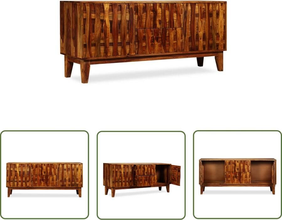 The Living Store Dressoir 160x45x70 cm massief sheeshamhout Dressoir Sheeshamhouten Dressoir Vintage Dressoir Salontafel Tv Tafel