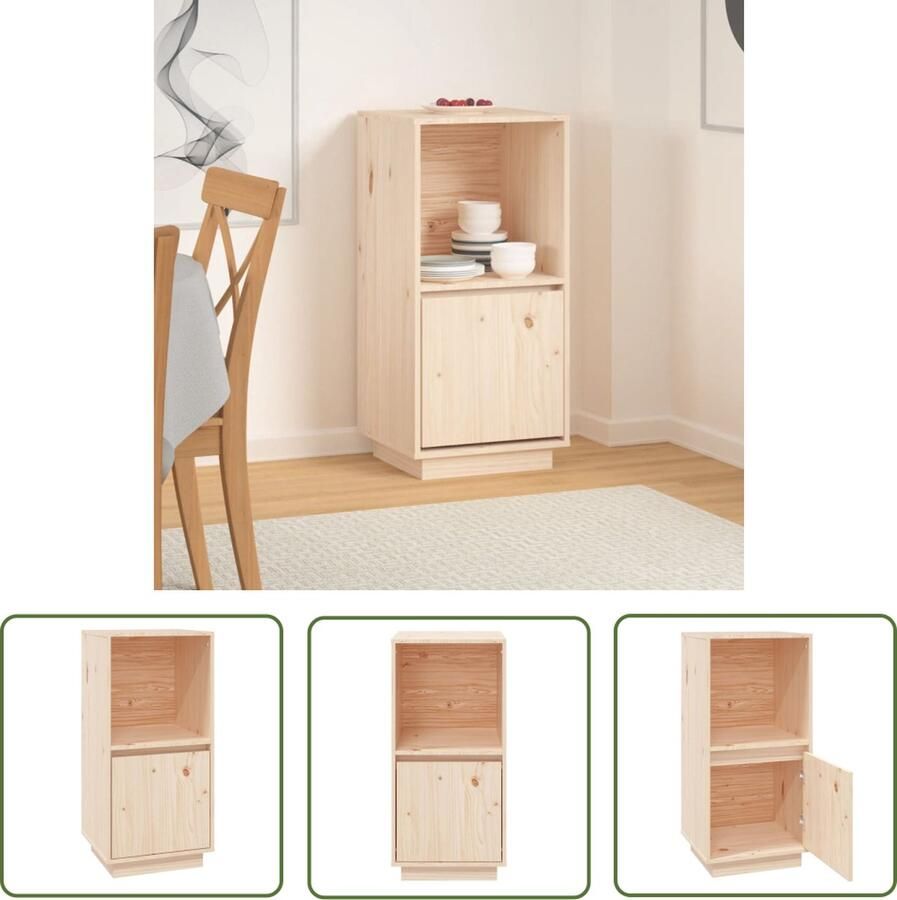 The Living Store Dressoir 38x35x80 cm massief grenenhout Dressoir Bijzettafel Grenshouten Meubel Opbergmeubel Modern Design