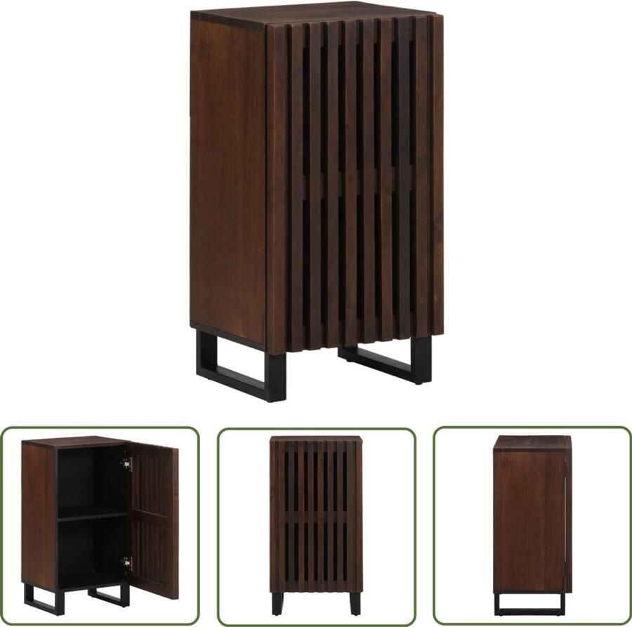 The Living Store Dressoir 40x34x75 cm massief mangohout bruin Dressoir Industrieel Design Mangohout Houten Dressoir Vintage Dressoir