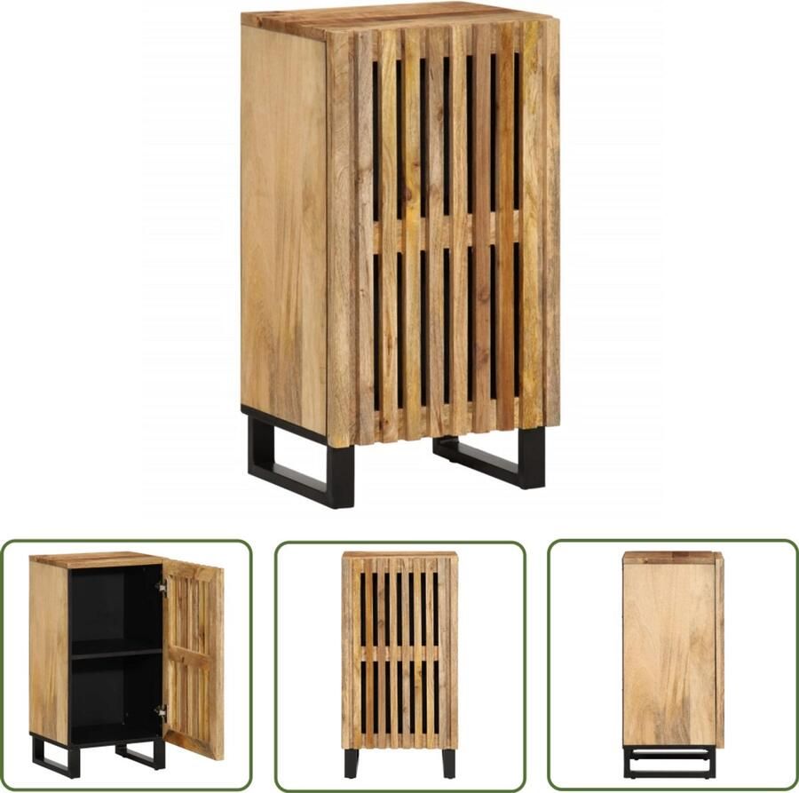 The Living Store Dressoir 40x34x75 cm massief ruw mangohout Dressoir Industrieel Design Mangohout Vintage Houten Kast