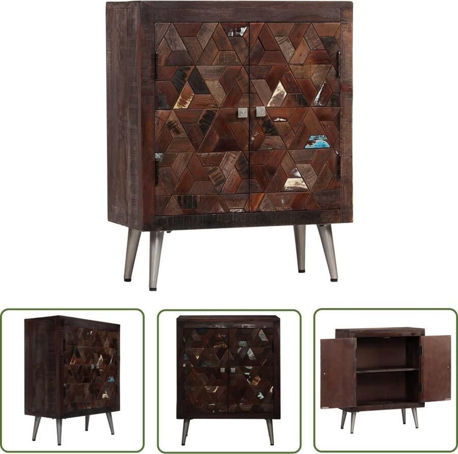 The Living Store Dressoir 60x30x76 cm massief gerecycled hout Dressoir Industrieel Vintage Dressoir Landelijk Dressoir Houten Dressoir Recycled Wood Furniture