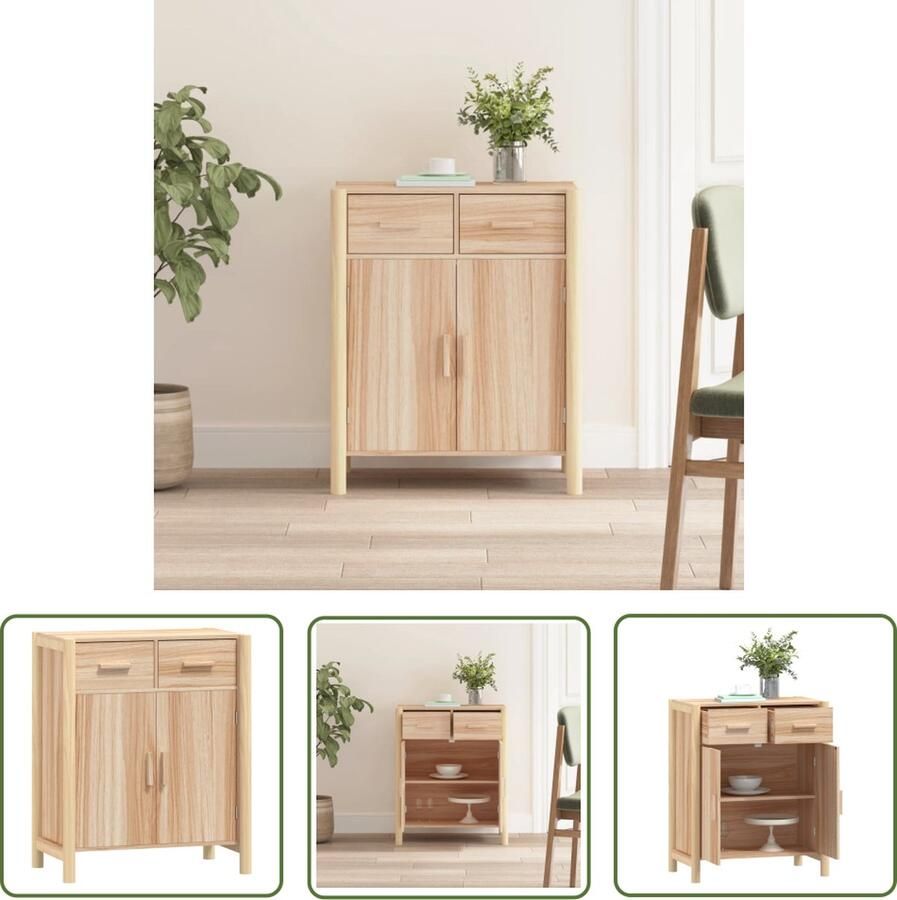 The Living Store Dressoir 62x38x75 cm bewerkt hout Dressoir Klassiek Meubel Houtsoort Opbergmeubel Salontafel