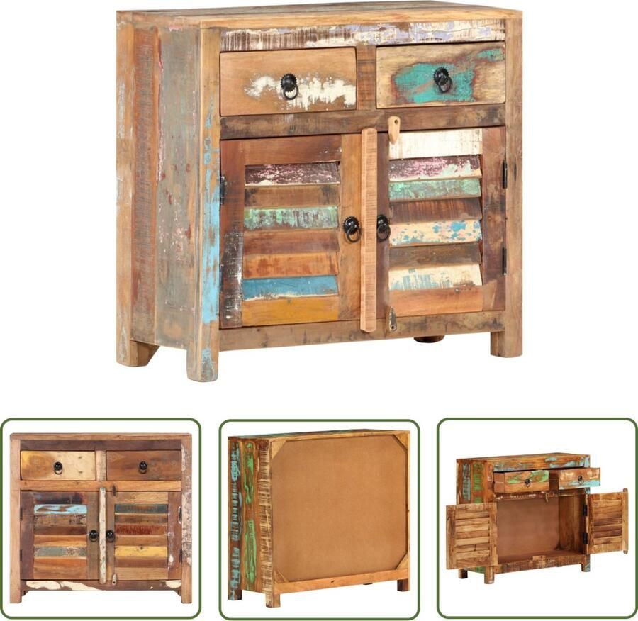 The Living Store Dressoir 70x30x68 cm massief gerecycled hout Dressoir Landelijke Stijl Gerecycled Hout Kast Opslagoplossing