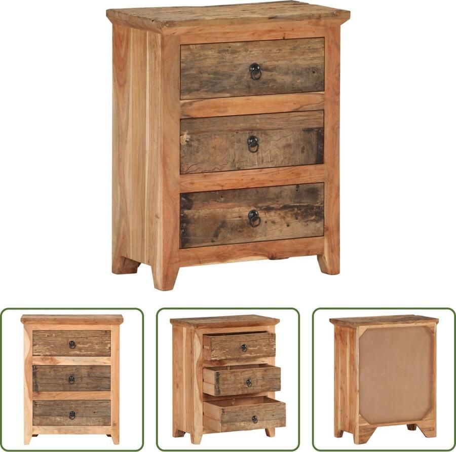 The Living Store Dressoir Acaciahout en gerecycled hout 60 x 33 x 75 cm Rustieke charme