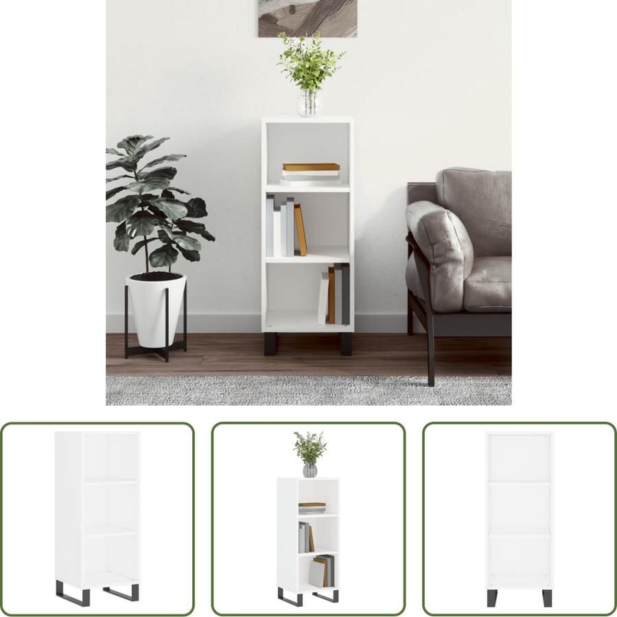 VidaXL Dressoir 34 5x32 5x90 cm bewerkt hout wit Dressoir Houten Dressoir Witte Dressoir Vintage Dressoir Modern Dressoir