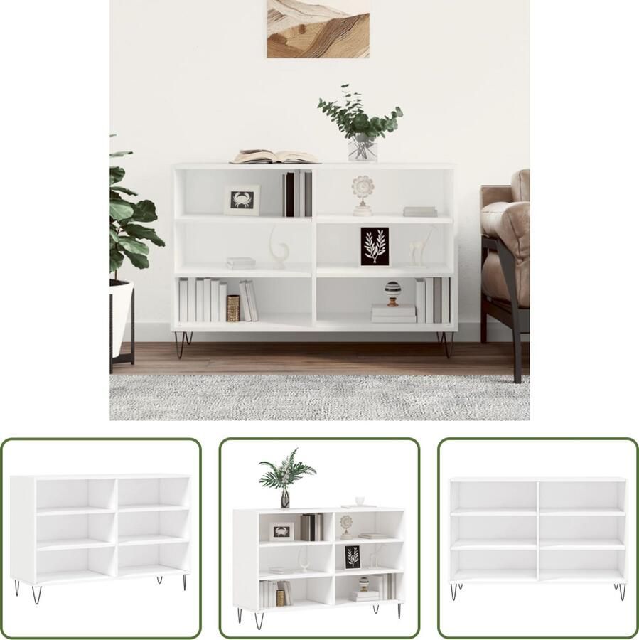 The Living Store Dressoir Buffetkast 103.5 x 35 x 70 cm Wit