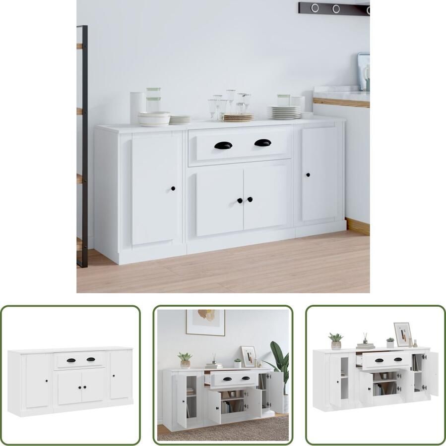 The Living Store Dressoir Classic 145x35.5x67.5 cm Wit