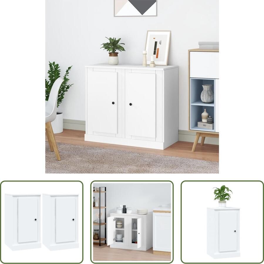 The Living Store Dressoir Classic 37.5 x 35.5 x 67.5 cm Wit 2x