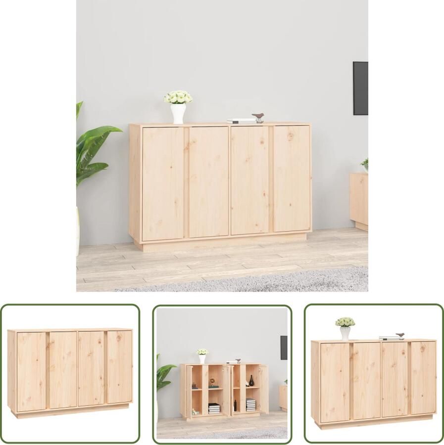 The Living Store Dressoir 120x35x80 cm massief grenenhout Dressoir Houten Dressoir Vintage Dressoir Landelijk Dressoir Salontafel