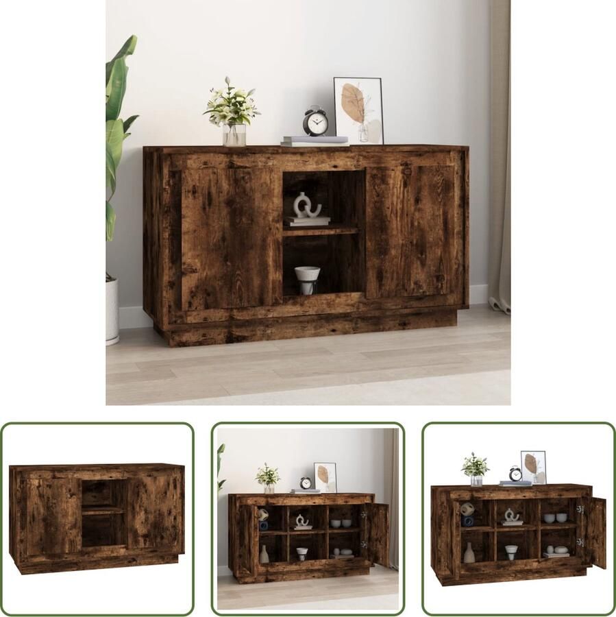 The Living Store Dressoir 102x35x60 cm bewerkt hout gerookt eikenkleurig Dressoir Houten Dressoir Vintage Dressoir Landelijk Dressoir Salontafel