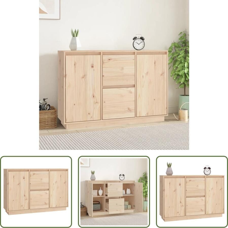 The Living Store Dressoir 111x34x75 cm massief grenenhout Dressoir Houten Dressoir Vintage Dressoir Landelijke Dressoir Rustic Dressoir