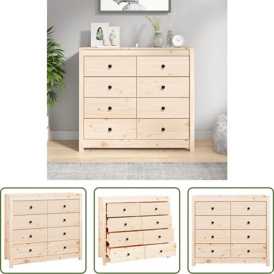 VidaXL Dressoir 100x40x90 cm massief grenenhout Dressoir Grenenhouten Dressoir Vintage Dressoir Landelijk Dressoir Salontafel