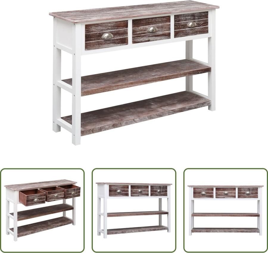 VidaXL Dressoir 115x30x76 cm hout antiekbruin Dressoir Vintage Dressoir Bruine Dressoir Houten Dressoir Salontafel