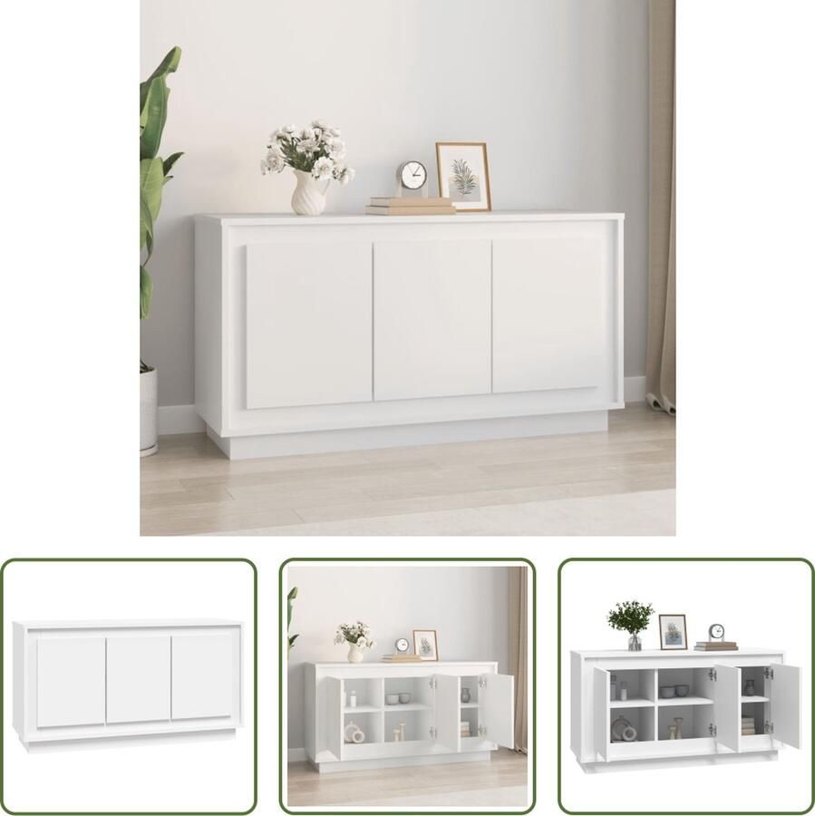 VidaXL Dressoir 102x35x55 cm bewerkt hout wit Dressoir Houten Dressoir Wit Dressoir Vintage Dressoir Salontafel