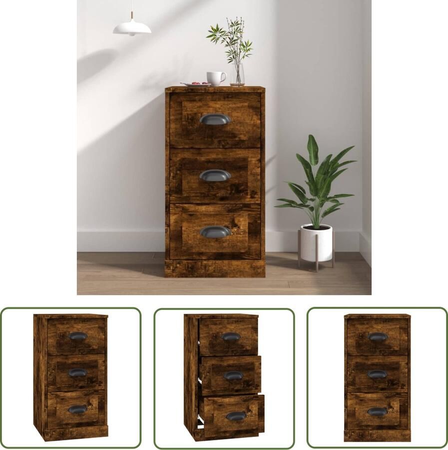 The Living Store Dressoir Klassiek Bijzetkast Afmetingen- 36 x 35.5 x 67.5 cm Kleur- Gerookt eiken