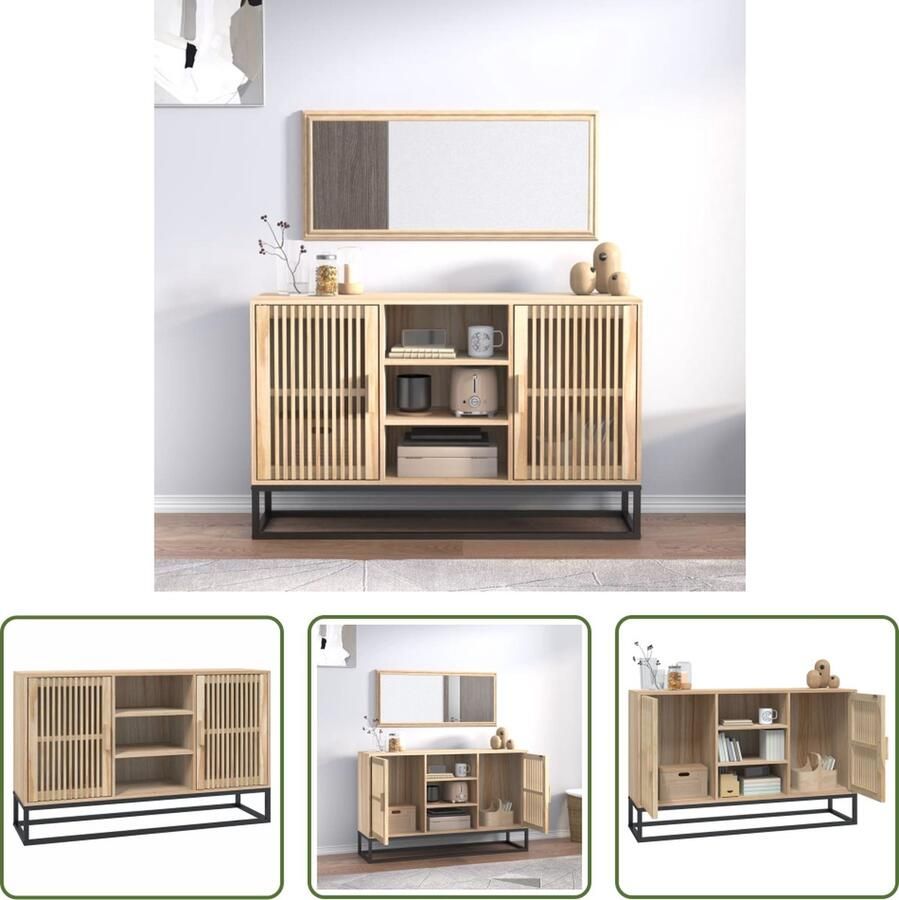 The Living Store Dressoir 105x30x65 cm bewerkt hout Dressoir Klassiek Dressoir Houtsoort Vintage Dressoir Salontafel