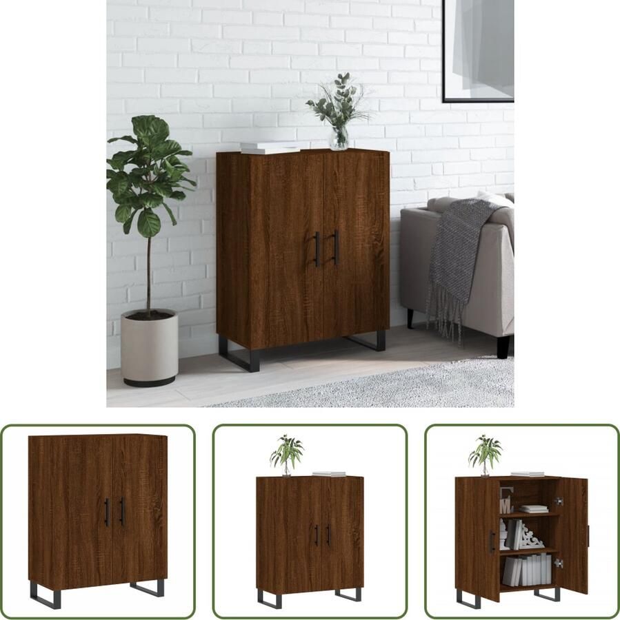 The Living Store Dressoir Klassieke Bruineiken 69.5 x 34 x 90 cm