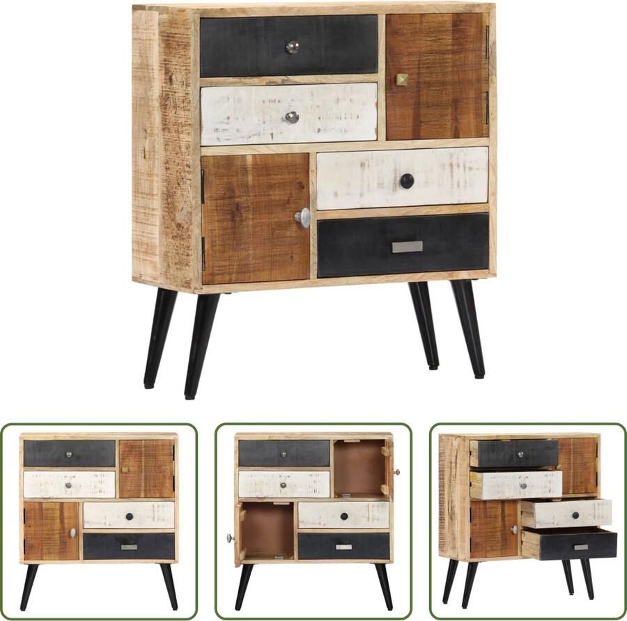 The Living Store Dressoir Mangohout 70 x 30 x 78 cm 4 lades en 2 deuren