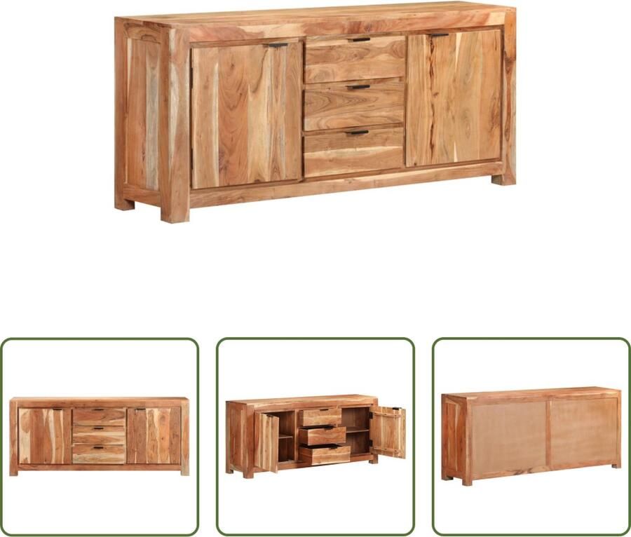 The Living Store Dressoir Massief Acaciahout 175 x 40 x 75 cm Stabiel en Duurzaam