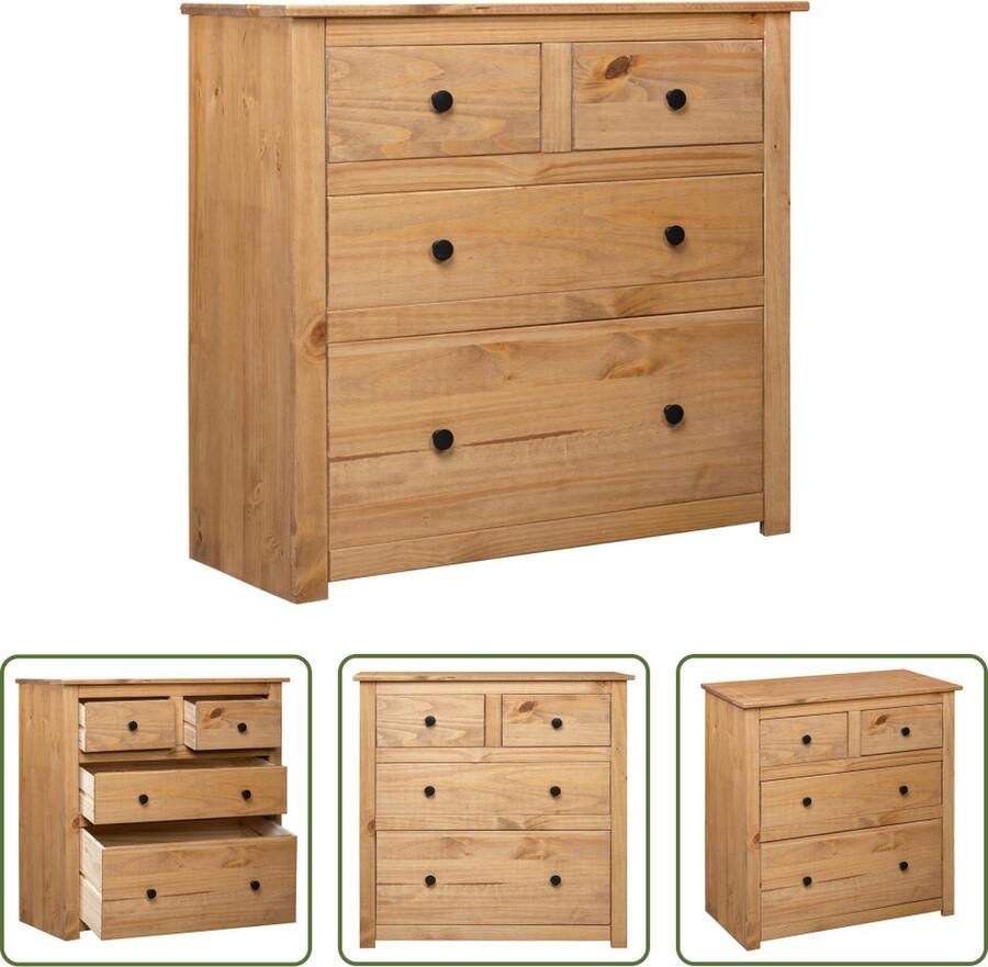 VidaXL Dressoir Panama Range 80x40x83 cm grenenhout Dressoir Houten Dressoir Grenenhouten Dressoir Vintage Dressoir Landelijk Dressoir - Foto 3