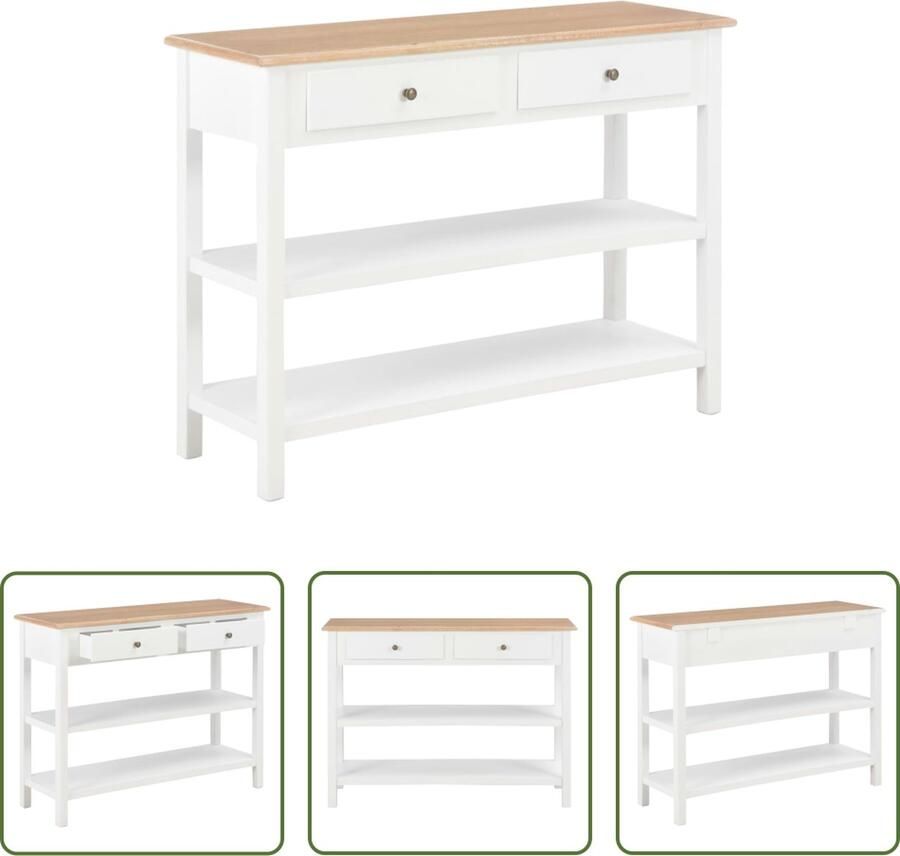 The Living Store Dressoir 110x35x80 cm MDF wit Dressoir Meubilair Salontafel Tv Tafel Opslagmeubels
