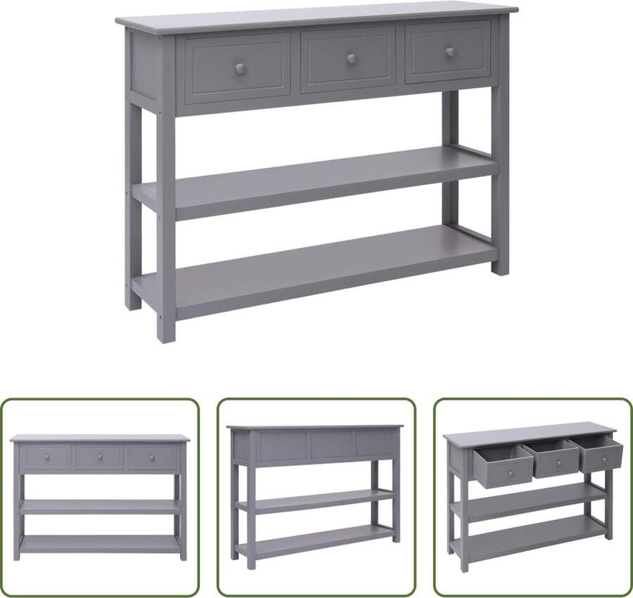 VidaXL Dressoir 108x30x76 cm massief paulowniahout grijs Dressoir Kast Opbergmeubilair Salontafel Livingroom Furniture