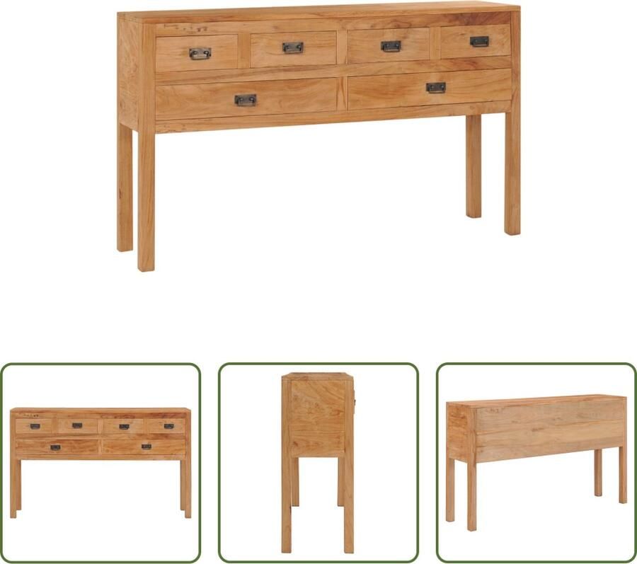 The Living Store Dressoir 125x30x75 cm massief teakhout Dressoir Teakwood Kast Vintage Dresser Landelijke Commode Salon Tafel