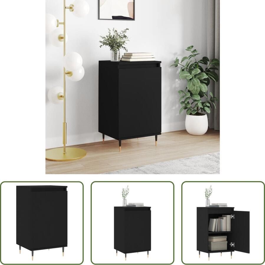 The Living Store Dressoir Trendy Kast 40 x 35 x 70 cm Zwart