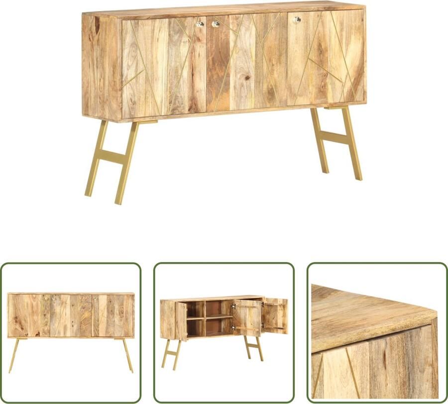 The Living Store Dressoir 118x30x75 cm massief mangohout Dressoir Vintage Dresser Mangohouten Dressoir Salontafel Opslagmeubels