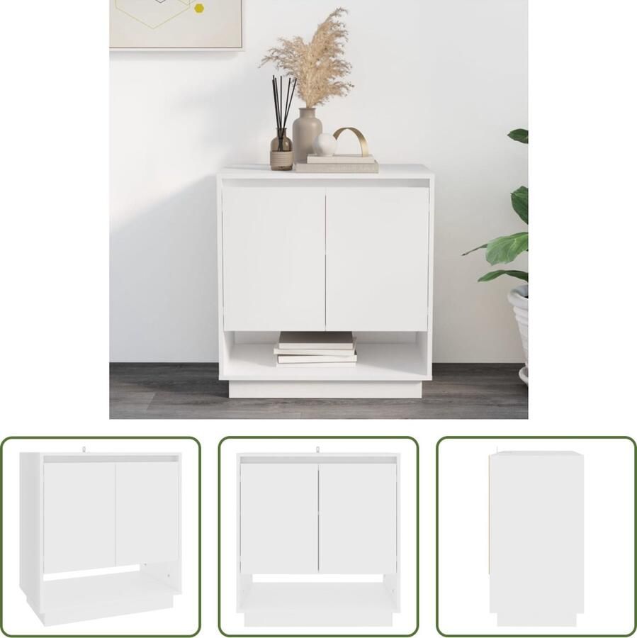 The Living Store Dressoir wit 70 x 41 x 75 cm minimalistisch design