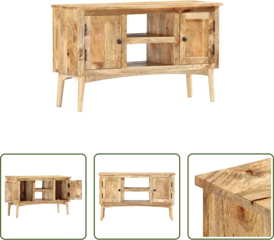 The Living Store Dressoir 100x35x60 cm massief mangohout Dressoirs Vintage Dressoir Mangohouten Dressoir Vintage Stijl Kast - Foto 2