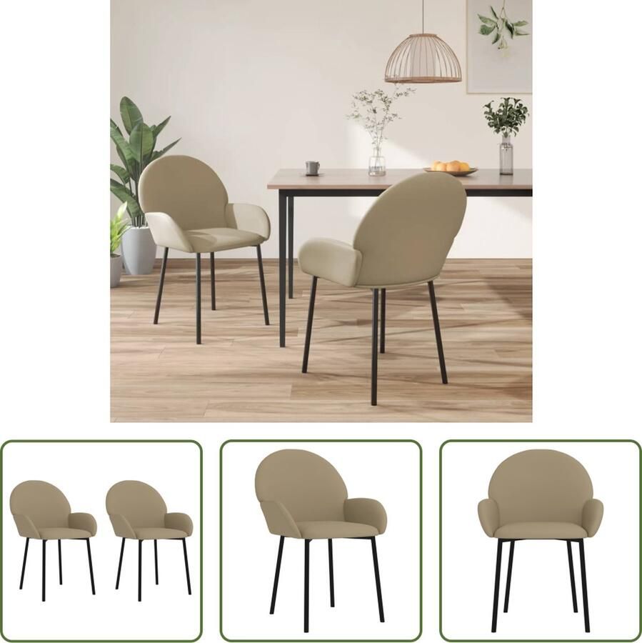 The Living Store Eetkamerstoel Cappuccino 58 x 57 x 78.5 cm Comfortabel en duurzaam Kunstleer