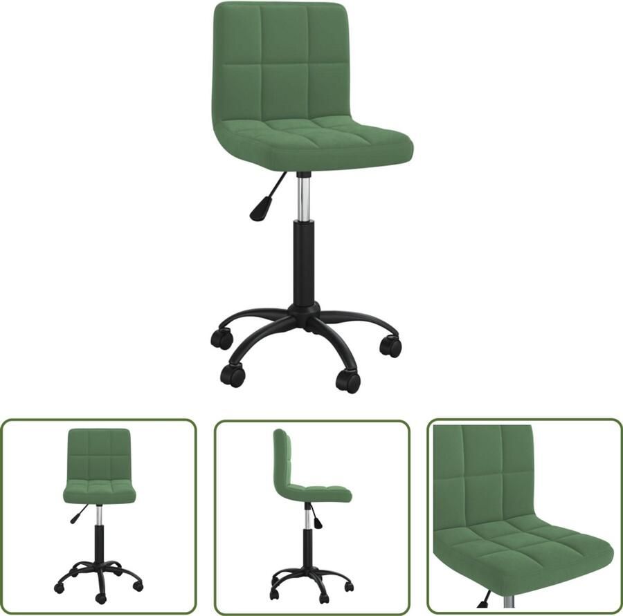 The Living Store Eetkamerstoel draaibaar fluweel donkergroen Eettafelstoel Eetkamerstoel Draaibare Stoel Fluweel Stoel Groene Stoel