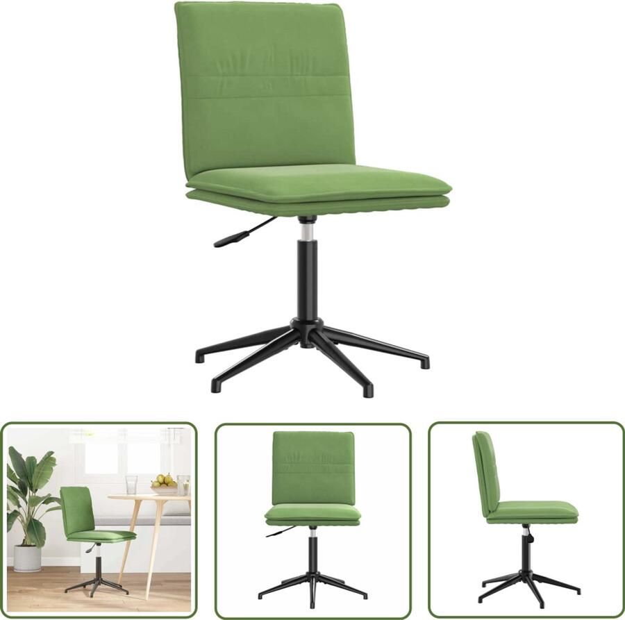 The Living Store Eetkamerstoel fluweel lichtgroen Eettafelstoel Eetkamerstoel Velours Stoel Comfortabele Stoel Ergonomische Stoel